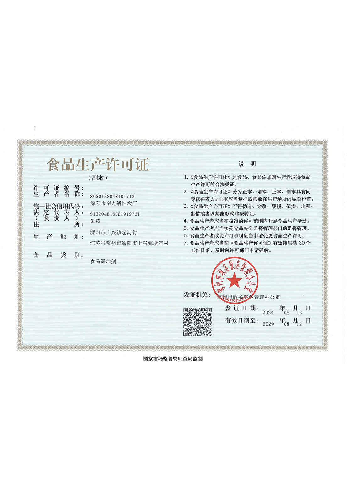 Food Production License